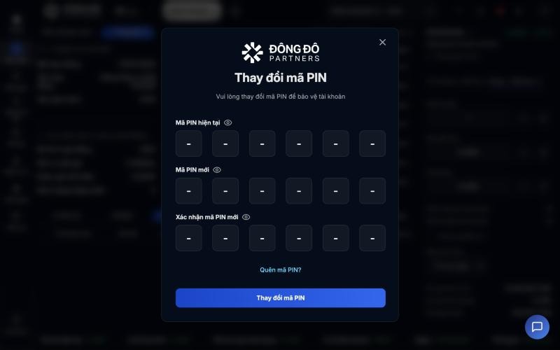 Đổi mã PIN